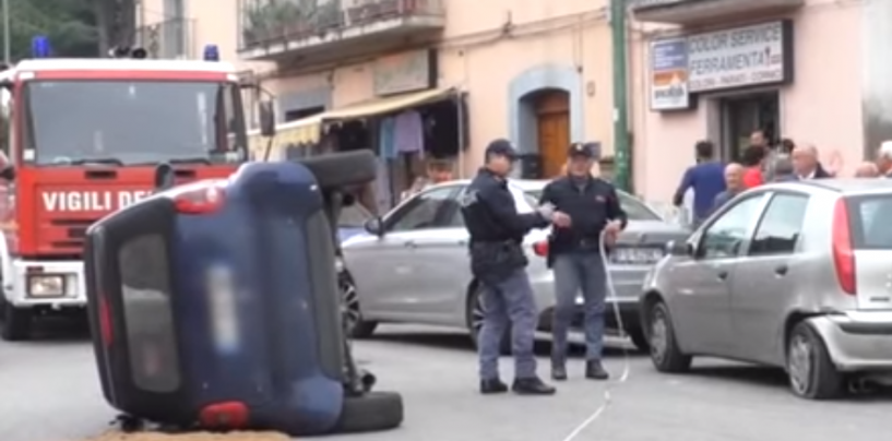Spettacolare incidente in Rione Libertà a Benevento: traffico in tilt