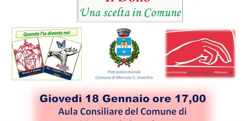 “Il Dono – Una Scelta in Comune”: Mercato S. Severino a favore delle donazioni