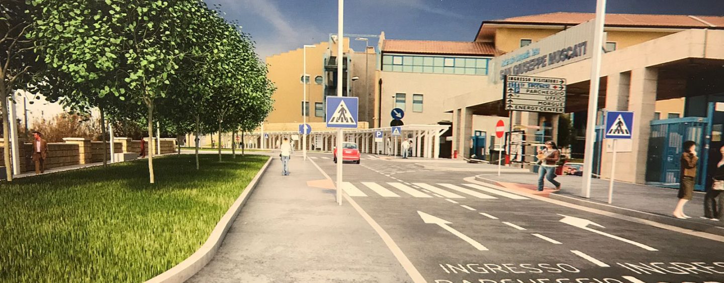 Aree verdi, parcheggio dipendenti e centro commerciale: il nuovo volto del “Moscati”