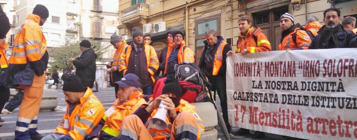 Diciassette mensilità arretrate: monta la protesta della Comunità Montana Irno-Solofrana