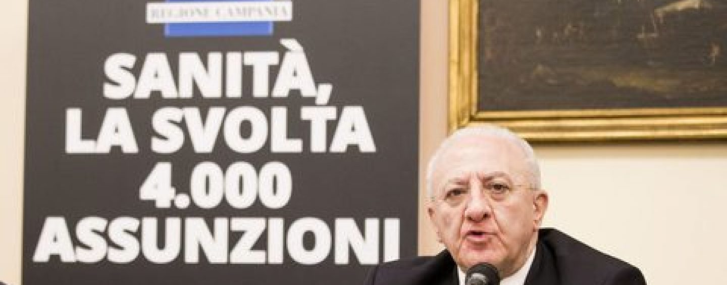 Pubblica Amministrazione, l’annuncio di De Luca: “10 mila assunzioni a tempo indeterminato in Campania”
