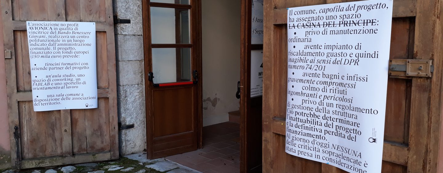 Casina del Principe, tutto fermo e il “tempo è sempre meno”. Intanto il Comune organizza “aperitivi formativi”