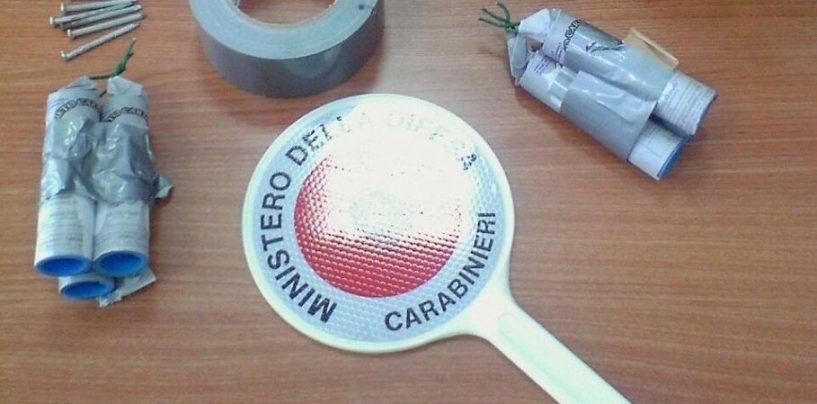 Nascondeva sette bombe artigianali in auto: deferito un pregiudicato. Indagini in corso dell’Arma