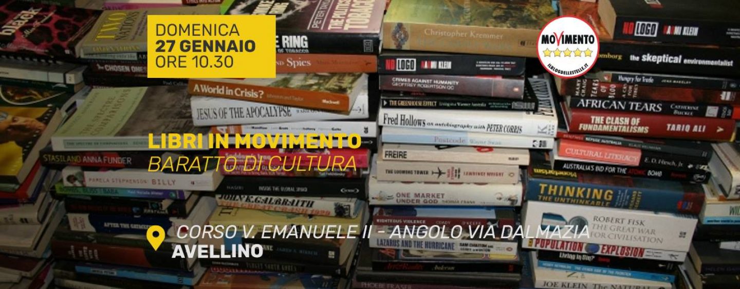 Libri in MoVimento: la nuova iniziativa dei pentastellati. Domenica 27 la raccolta in corso Vittorio Emanuele