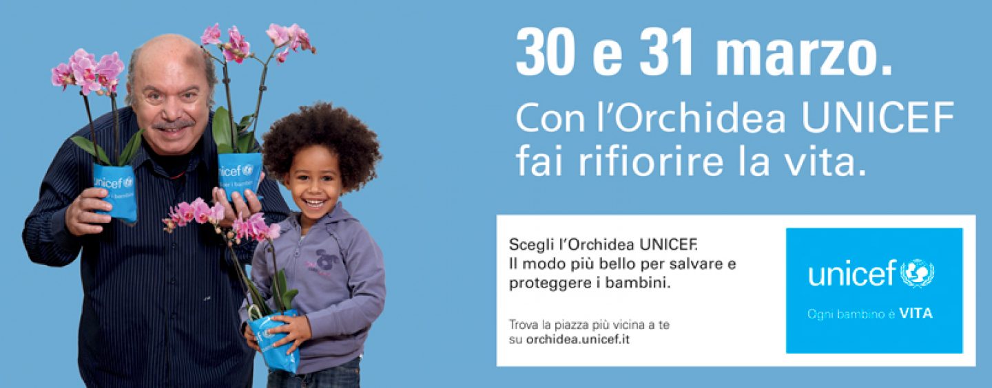 Torna l’Orchidea dell’Unicef in 2.400 piazze, con Lino Banfi per salvare i bambini malnutriti