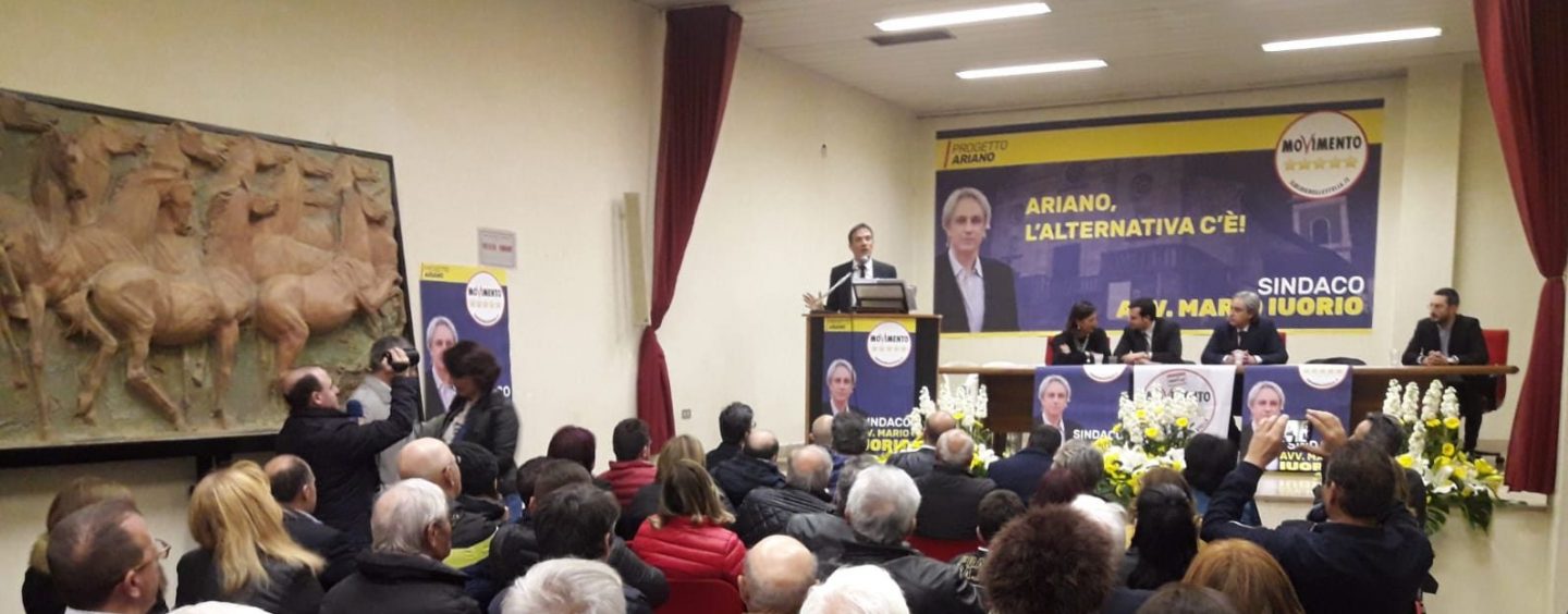 La campagna elettorale è iniziata. Ad Ariano i parlamentari 5S con Iuorio: “Unica alternativa reale”