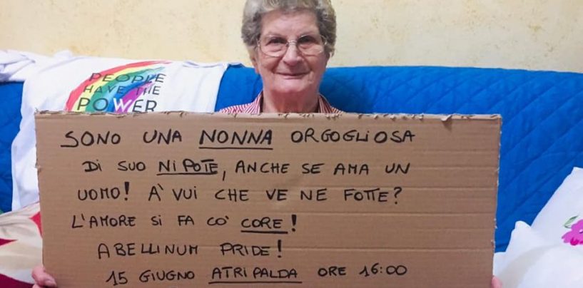 Abellinum Pride, “L’amore si fa cò o core”: il messaggio virale di nonna Eleonora
