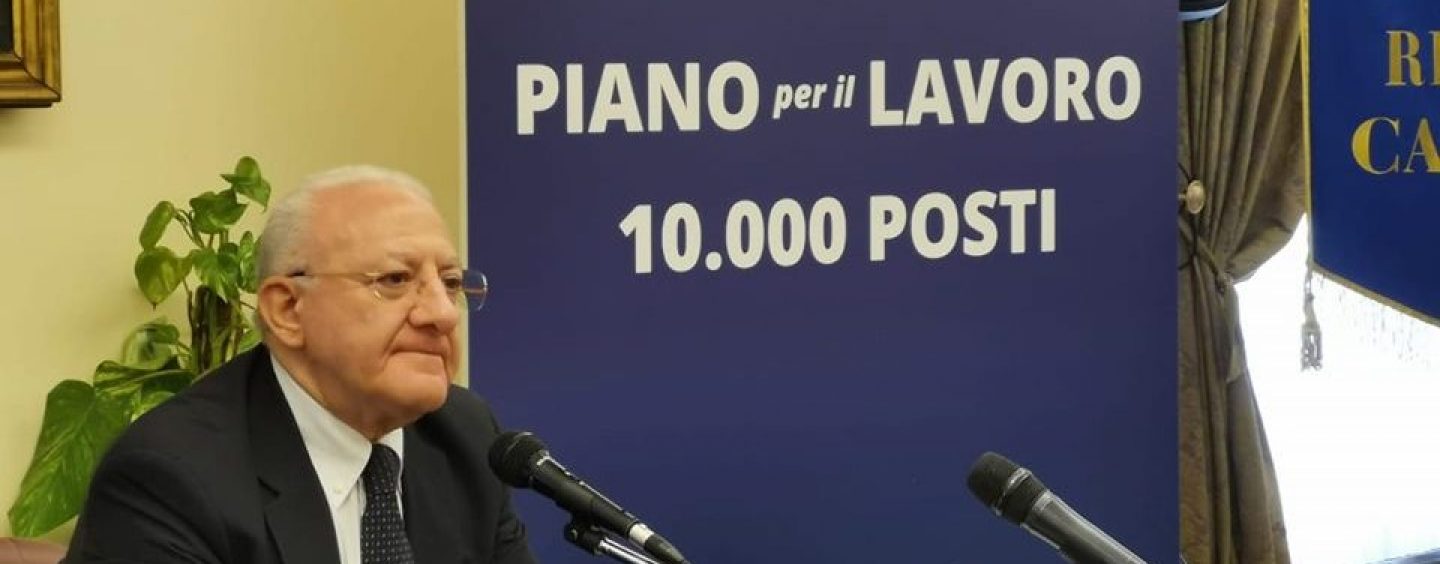 De Luca lancia i dettagli del Piano Lavoro: “A ottobre cambieremo la vita a 3mila campani”