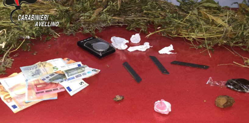 Un arresto e due denunce nell’hinterland avellinese. Sequestrati mezzo etto di Hashish e quasi un chilo di Marijuana