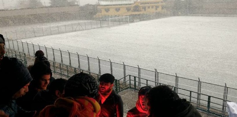 FOTO/ Neve in Irpinia, tutte le gare di calcio rinviate del week-end
