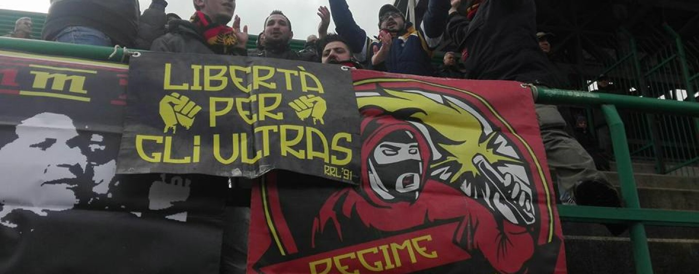 Grotta, il Regime Red Lions sospende il tifo: “Al vostro circo non partecipiamo più”