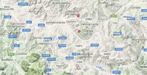 In rosso, le due scosse principali dell'8 marzo