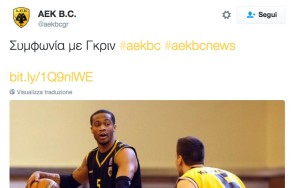 Il tweet dell'Aek: "Accordo raggiunto con Green"