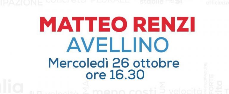 Matteo Renzi domani ad Avellino, evento trasmesso in diretta streaming