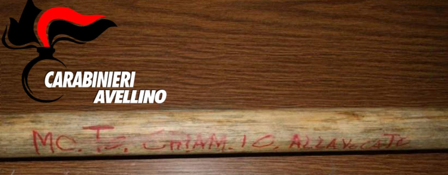 In giro con una mazza di legno personalizzata, “Negan” irpino deferito dai Carabinieri