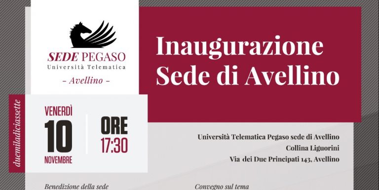 Pegaso inaugura la nuova sede ad Avellino, presenti De Vincenti e De Luca