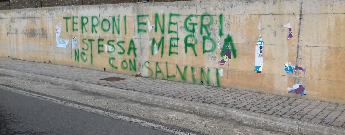 Scritte razziste in Irpinia, Noi con Salvini: “Estranei alla vicenda, prenderemo provvedimenti”