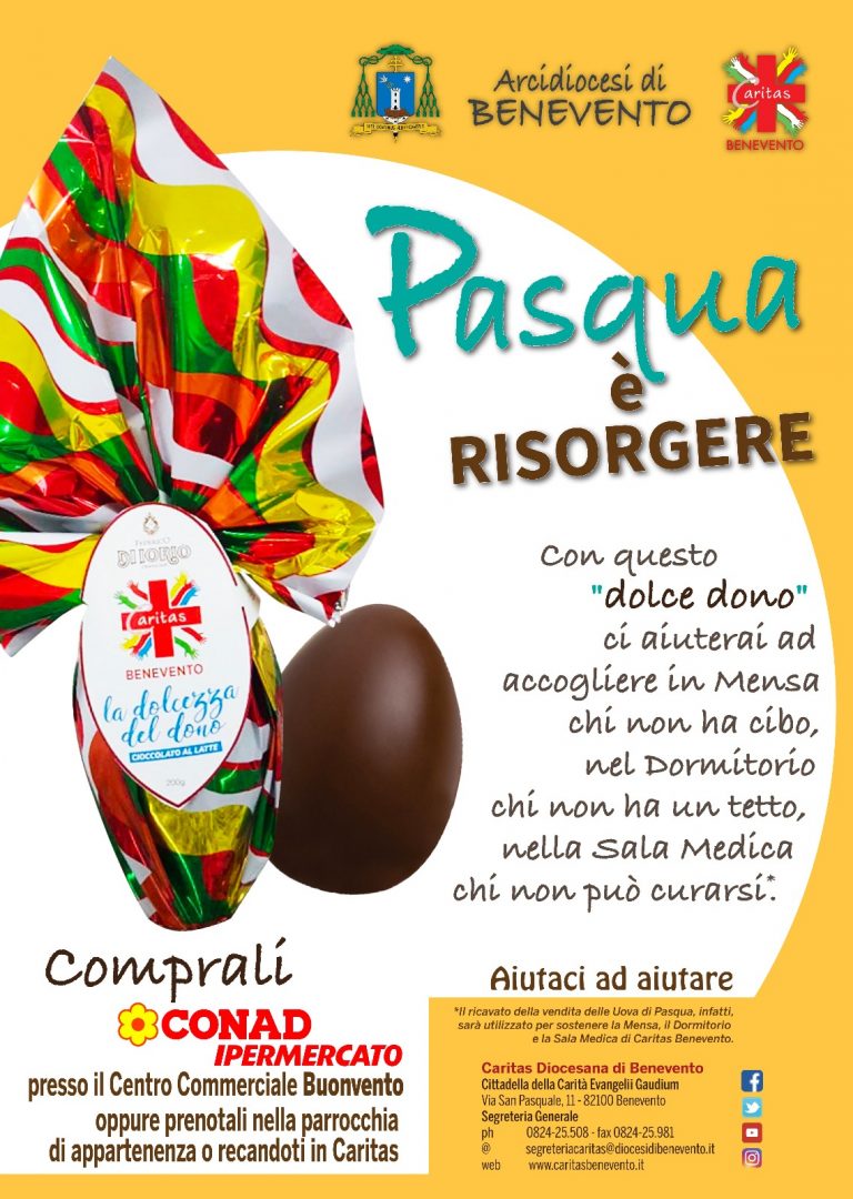 Uova di Pasqua solidali, al via l’iniziativa della Caritas