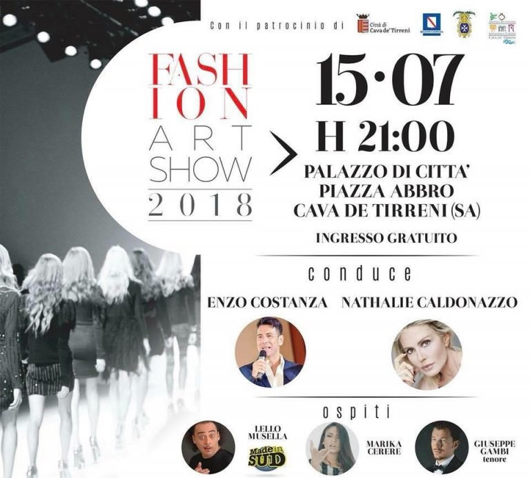 A Cava de Tirreni il Premio “Fashion Art Show”: domenica 15 luglio a Piazza Abbro si accendono i riflettori