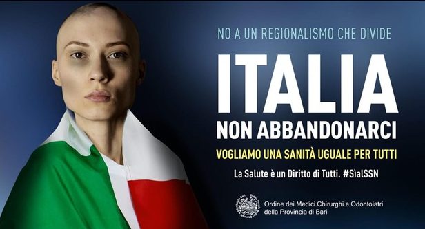 Autonomia, manifesti-choc dell’Ordine dei Medici: “Italia non abbandonarci. Vogliamo una Sanità uguale per tutti”