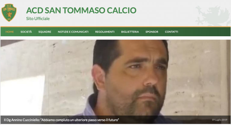 Il San Tommaso Calcio è on-line, il Dg Annino Cucciniello: “Abbiamo compiuto un ulteriore passo verso il futuro”