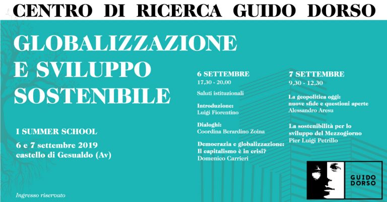 Centro di ricerca “Guido Dorso”: il 6 e 7 settembre al via la Summer School