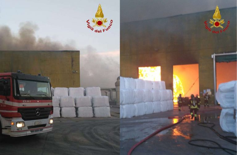 Benevento: torna a bruciare lo Stir di Casalduni, in fiamme un capannone