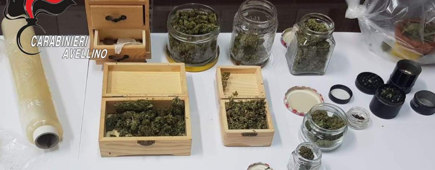 Avellino, nascondeva 100 grammi di marijuana nella libreria di casa: arrestato 23enne