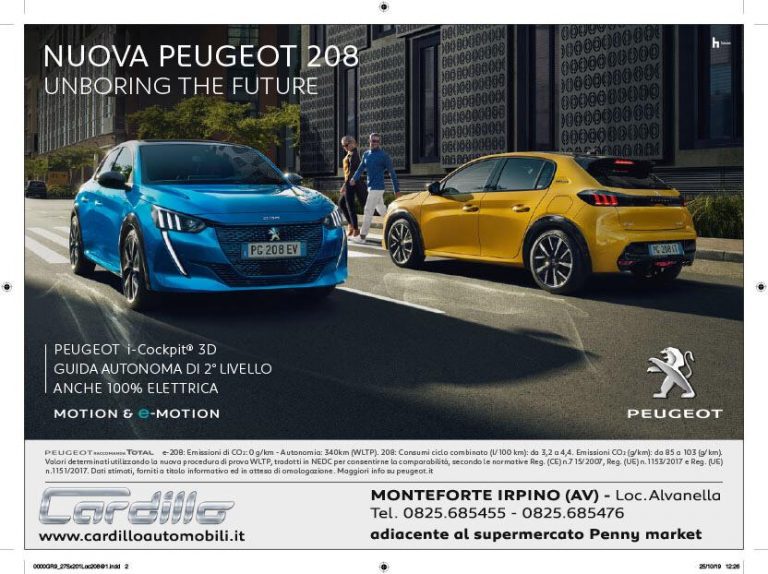 “Fratelli Cardillo” presenta la nuova Peugeot 208 sabato 16 novembre