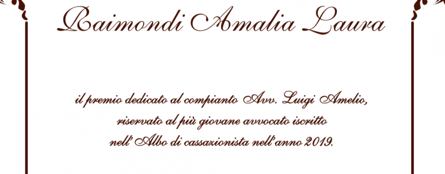 Premio in memoria del compianto avvocato Luigi Amelio, la cerimonia al Consiglio dell’Ordine
