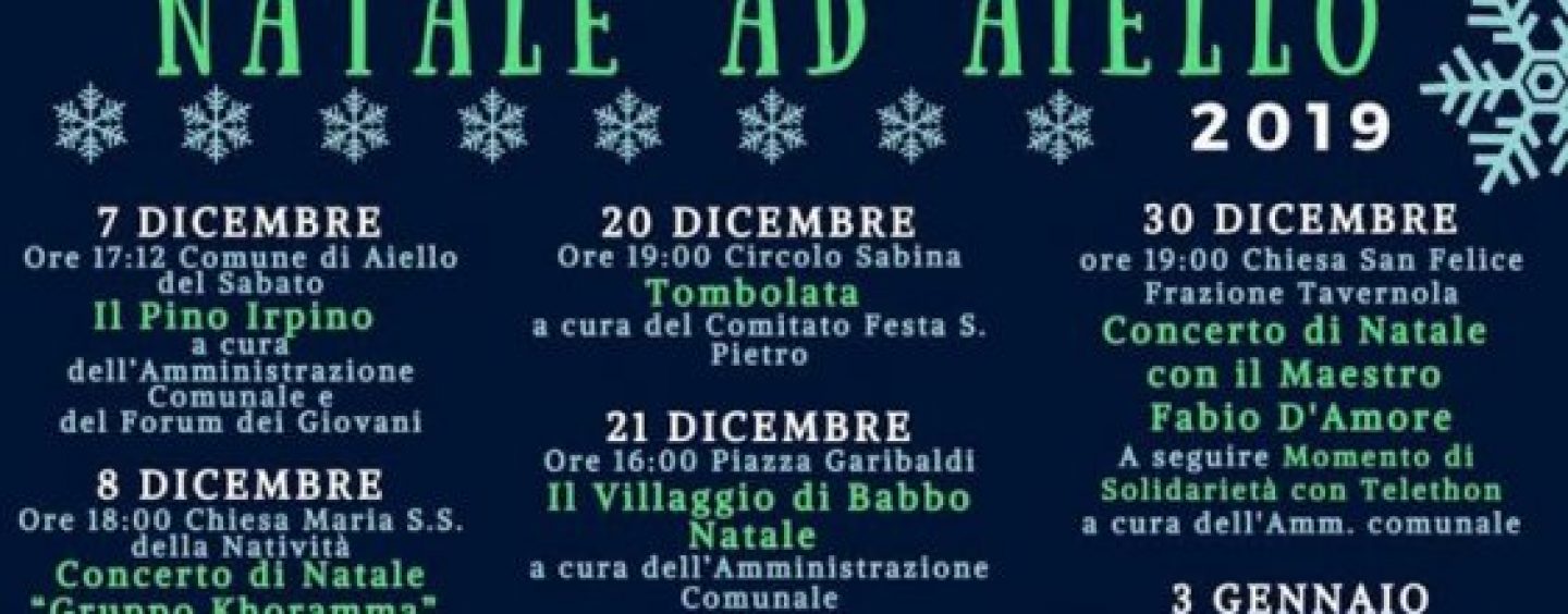 Dalla “Cicciolata” in piazza alla tombolata: un mese di eventi per il Natale ad Aiello