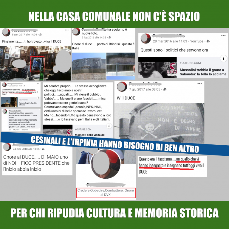 VIDEO / Cesinali. Post fascisti, De Vito si scusa ma l’opposizione incalza il sindaco: “Va rimosso”