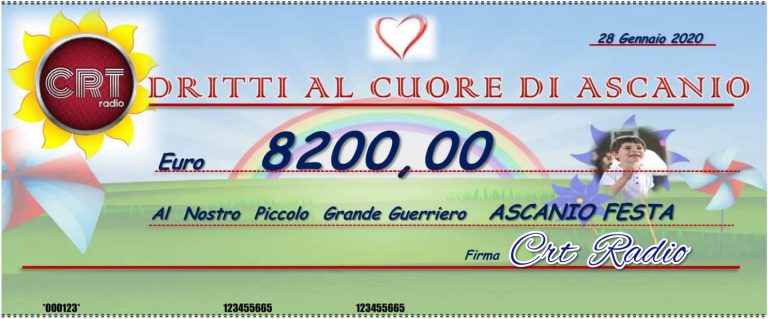 “Lotteria della Solidarietà”: oltre 8mila euro raccolti per il piccolo Ascanio Festa