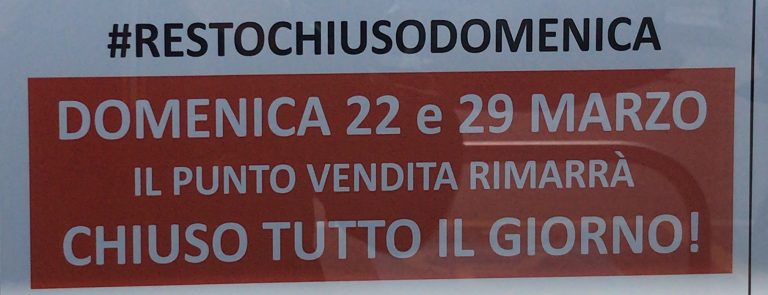 Stress da Coronavirus: supermercati chiusi di domenica