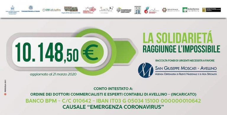 Liberi professionisti irpini a sostegno del “Moscati”: tra i donatori anche Ghemon