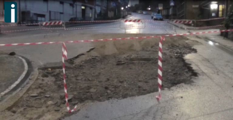 Video/Maltempo. Rotatoria di via Tuoro Cappuccini recintata, via Circumvallazione di nuovo praticabile