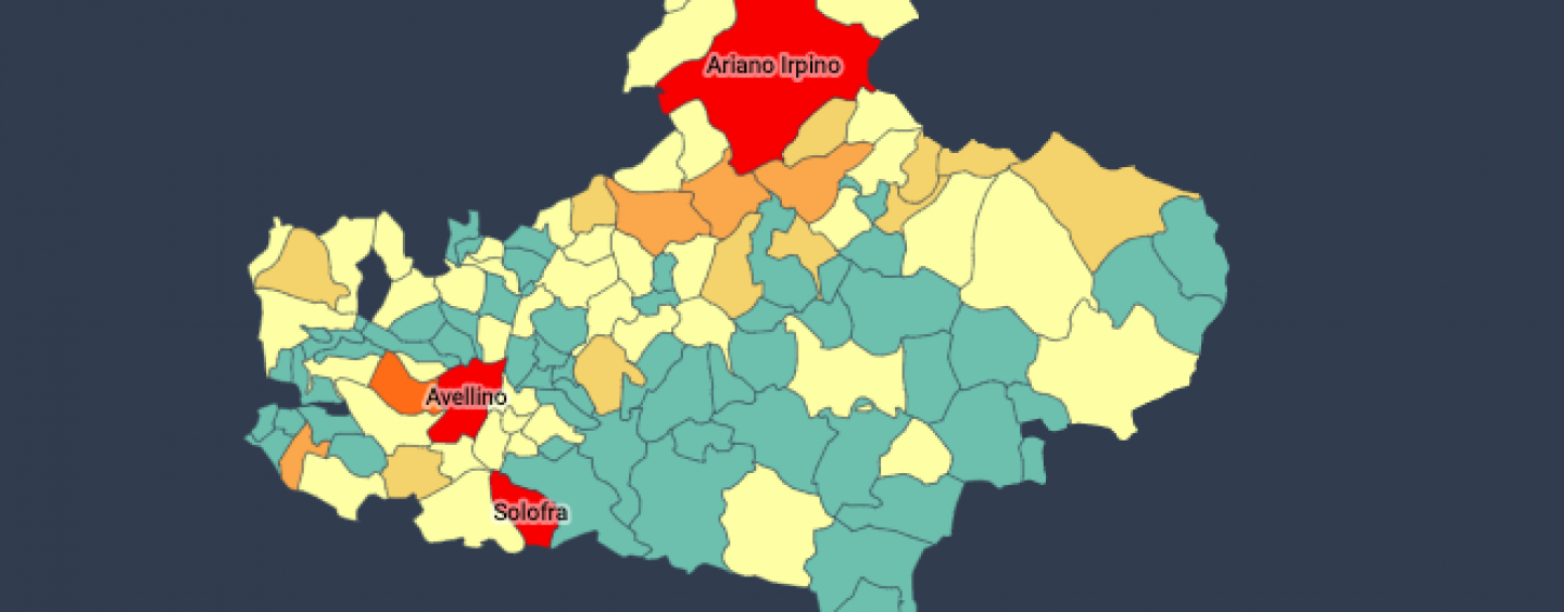 I numeri della pandemia in Irpinia: 420 in tutto i positivi, i dati comune per comune