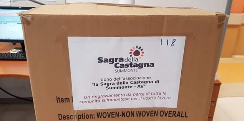 Summonte, l’associazione “Sagra della castagna” regala 200 tute protettive al Moscati
