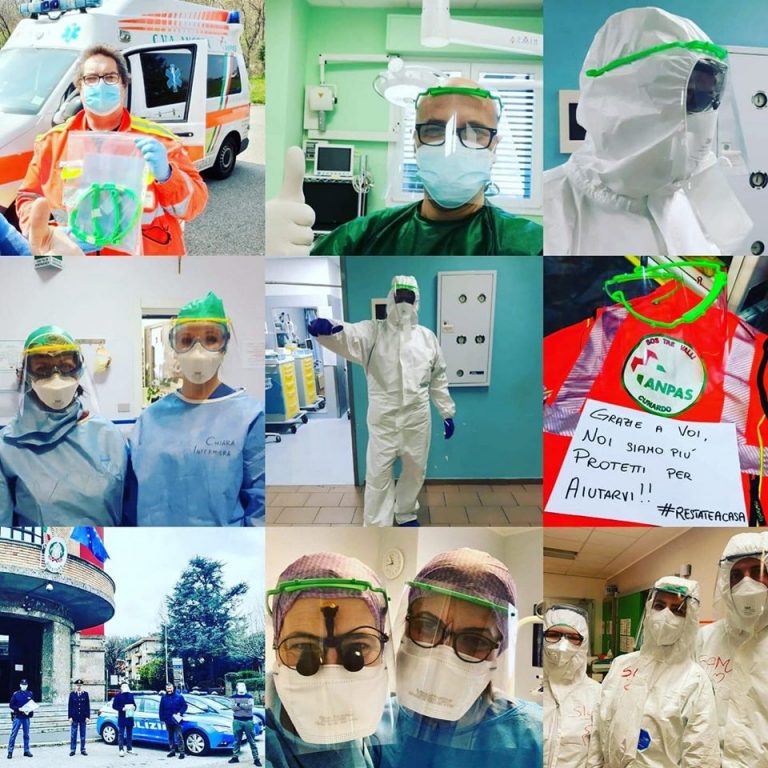 Visiere stampate in 3D per tutti gli operatori sanitari: la solidarietà di Chiusano