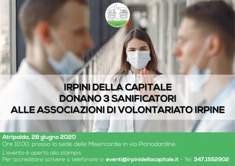Atripalda, gli “Irpini della capitale” donano tre sanificatori alle associazioni irpine