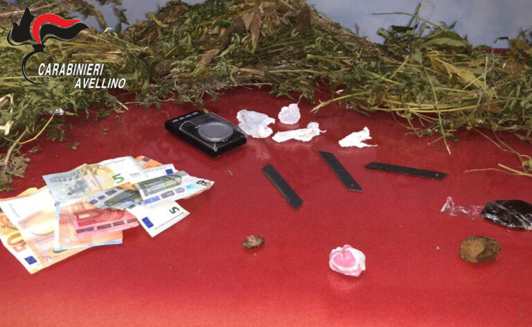 Un arresto e due denunce nell’hinterland avellinese. Sequestrati mezzo etto di Hashish e quasi un chilo di Marijuana
