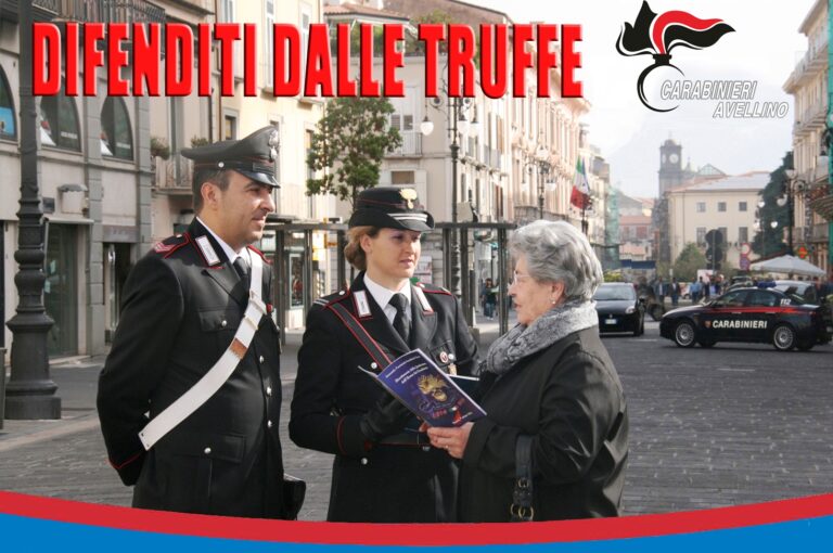 Montella. Tentano di truffare un’anziana ma il colpo fallisce grazie ai consigli dei carabinieri