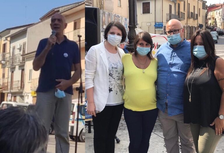 Regionali, candidati M5S in piazza a Montefalcione insieme alla deputata Pallini