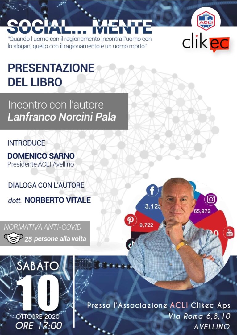 Acli Avellino: sabato presentazione del libro di Pala