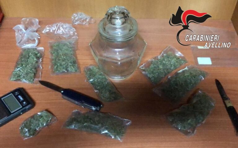 San Michele di Serino, marijuana nel sottoscala dell’abitazione: 24enne arrestato