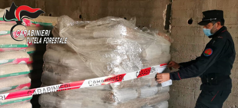 270 quintali di pellet contaminato da piombo ed azoto, scatta il sequestro dei carabinieri Forestali