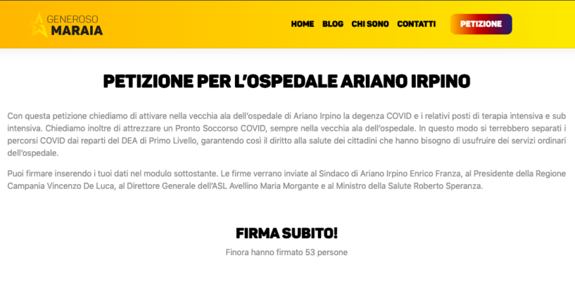 L’on. Maraia lancia una petizione online per l’ospedale di Ariano Irpino