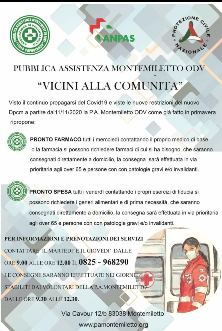 Emergenza Covid, Montemiletto ripropone pronto spesa e pronto farmaco