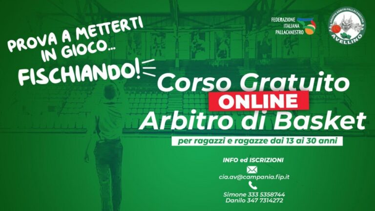 Arbitro di basket, ad Avellino via ai corsi gratuiti