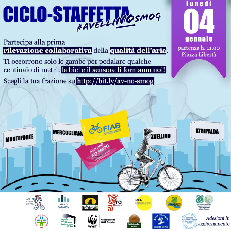 Fuori dalla morsa dello smog: lunedì parte la ciclo-staffetta in città